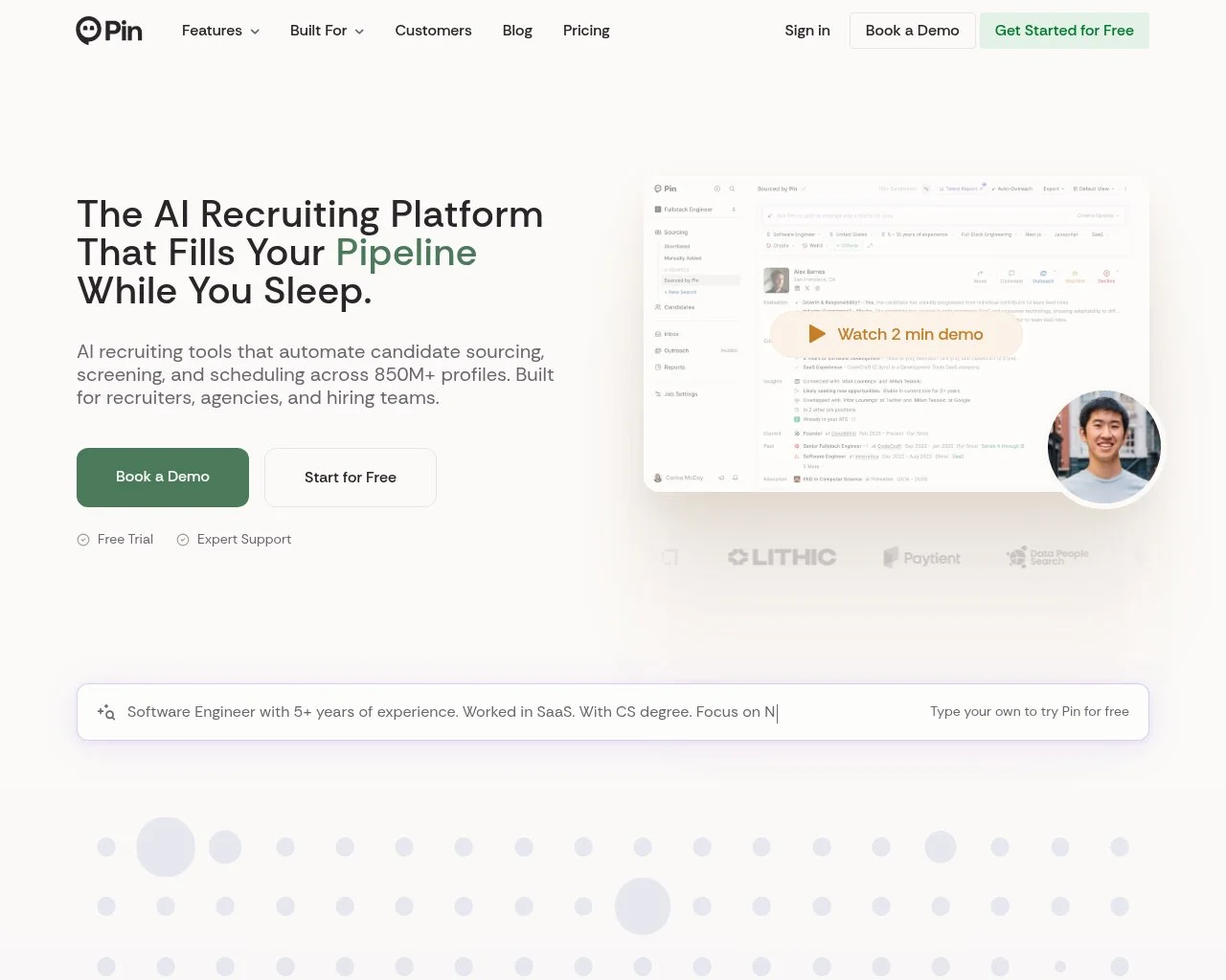Pin homepage